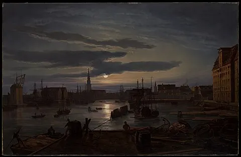 Copenhagen Harbor by Moonlight